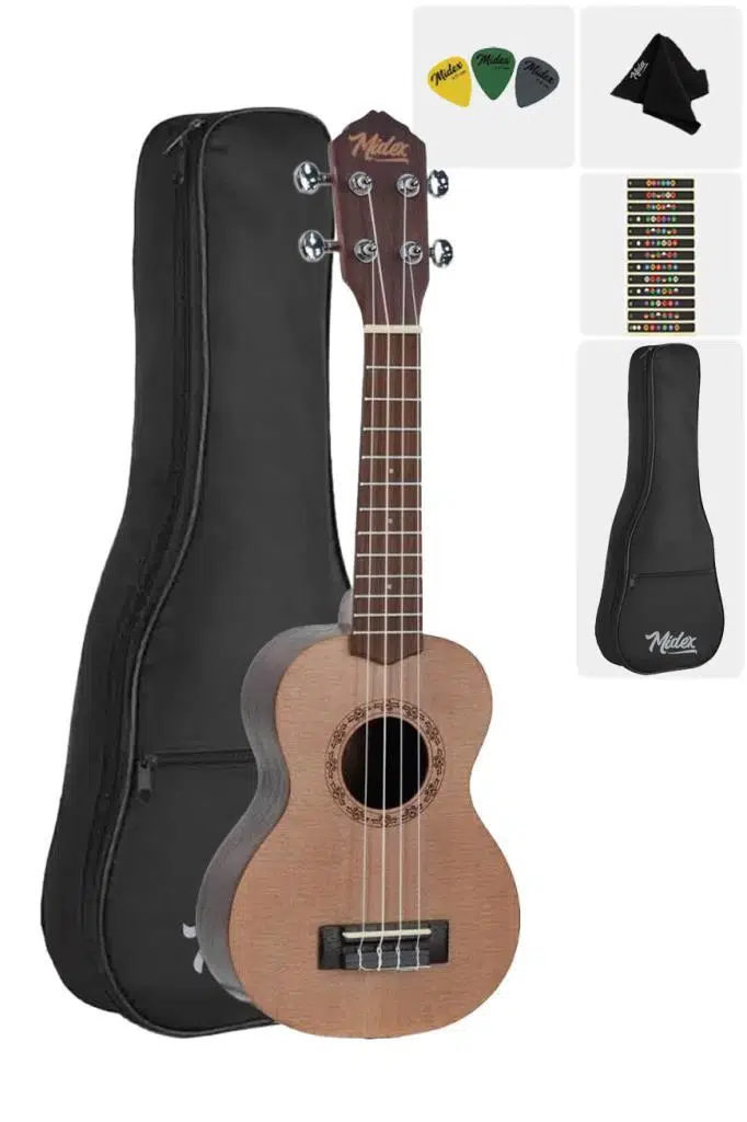 Midex SPA-231-OUT Ladin Venge Ağacı Kaliteli Soprano Ukulele Seti(OUTLET) Midex SPA-231-OUT Ladin Venge Ağacı Kaliteli Soprano Ukulele Seti(OUTLET)