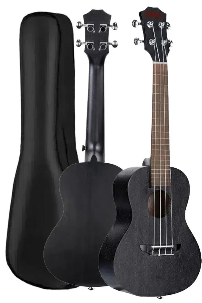 Midex SPA-235BK Maun Ağacı Yüksek Kaliteli Soprano Ukulele Seti Siyah