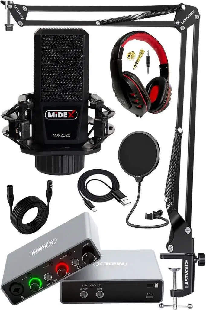 Midex Special Paket-3 Stüdyo Ekipmanları Ses Kartı Condenser Mikrofon Kulaklık Stand Full Set Midex Special Paket-3 Stüdyo Ekipmanları Ses Kartı Condenser Mikrofon Kulaklık Stand Full Set