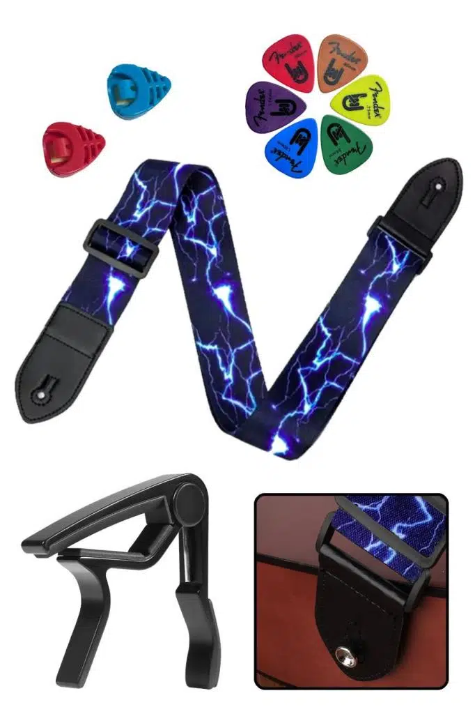 Midex SR-11BL-PAK Desenli Gitar Omuz Askısı Metal Capo ( 2 Pena Kutusu 6 Pena )