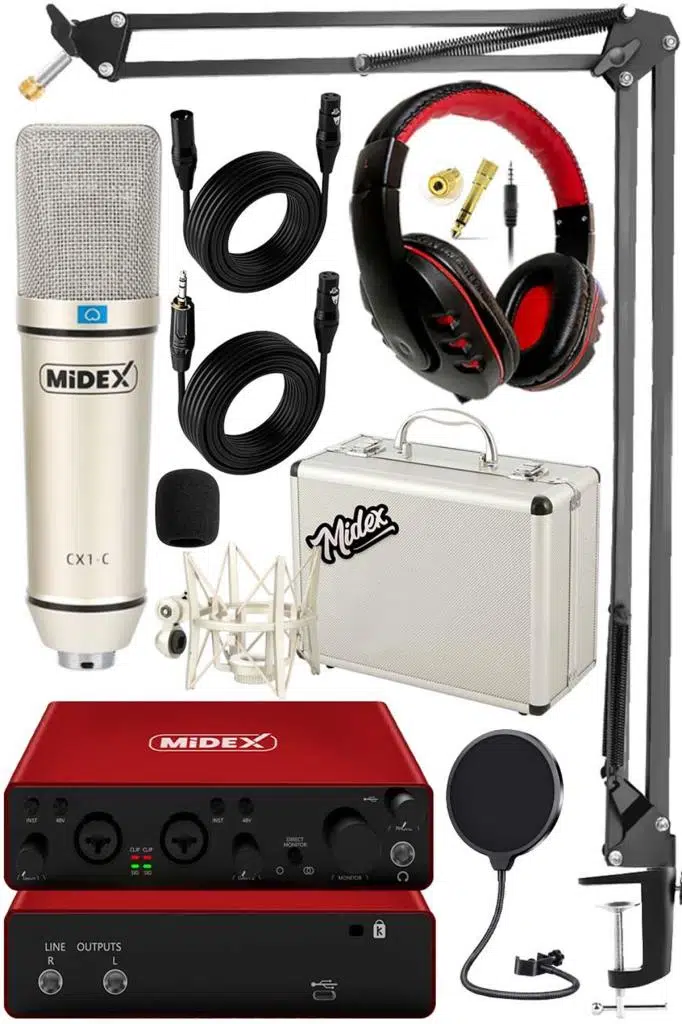 Midex Superior Pack-3 Stüdyo Kayıt Ekipmanları GLX-800 Ses Kartı CX1 Stüdyo Mikrofon Midex Superior Pack-3 Stüdyo Kayıt Ekipmanları GLX-800 Ses Kartı CX1 Stüdyo Mikrofon