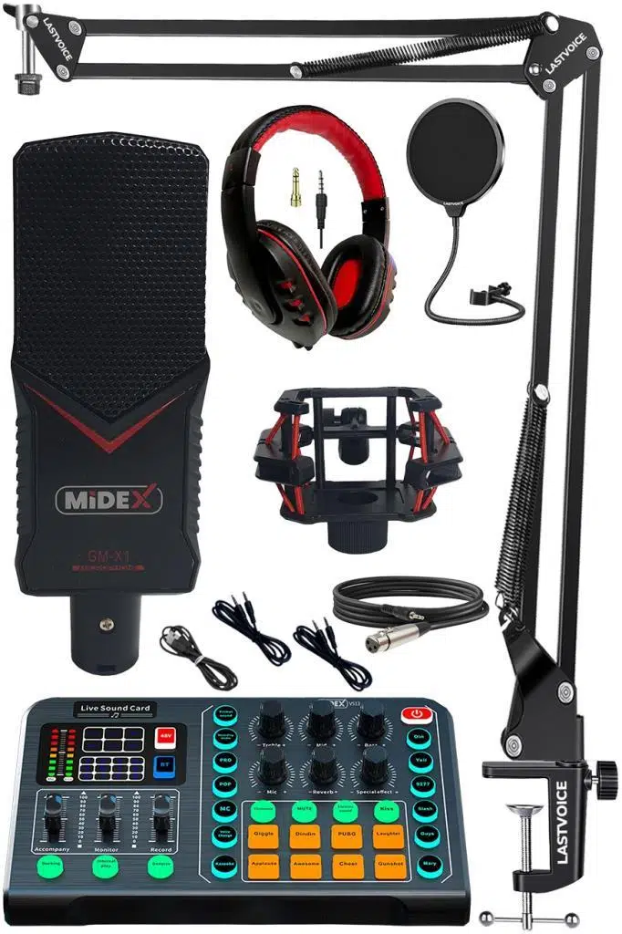 Midex Talent Paket-1 GMX-1 Mikrofon VS13 Ses Kartı Stüdyo Kayıt Canlı Yayın Seti