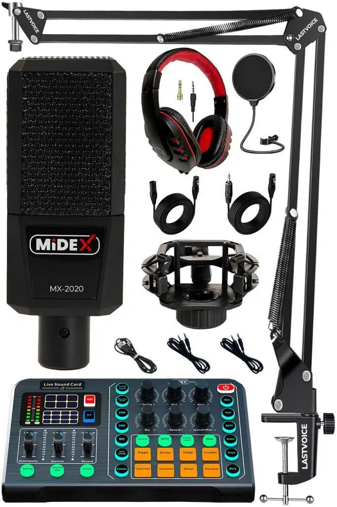 Midex Talent Paket-2 MX-2020 Mikrofon VS13 Ses Kartı Stüdyo Kayıt Canlı Yayın Seti Midex Talent Paket-2 MX-2020 Mikrofon VS13 Ses Kartı Stüdyo Kayıt Canlı Yayın Seti