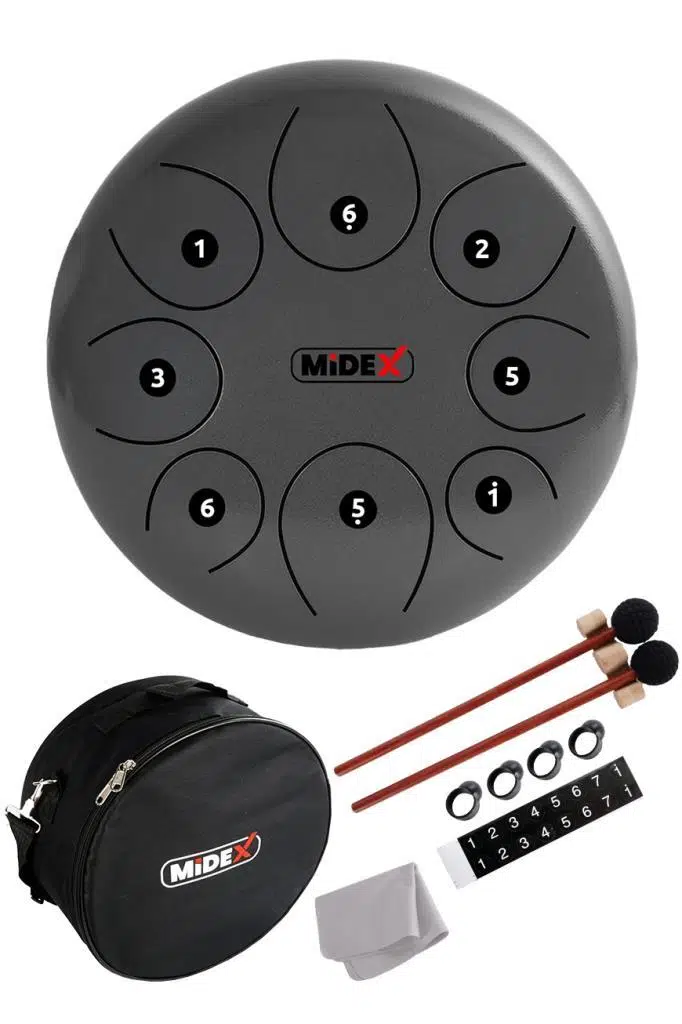 Midex TD-108SL Çelik Dil Davul Handpan 10 İnç 8 Ton Steel Tongue Drum Full Set Midex TD-108SL Çelik Dil Davul Handpan 10 İnç 8 Ton Steel Tongue Drum Full Set