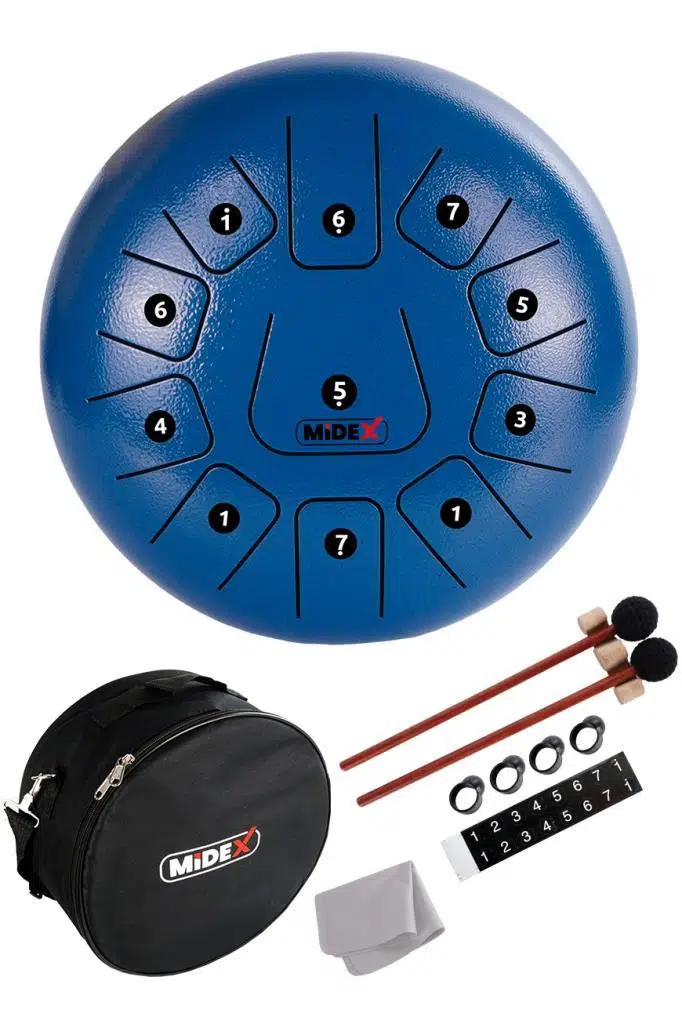 Midex TD-1211BL Çelik Dil Davul Handpan 12 İnç 11 Ton Steel Tongue Drum Full Set Midex TD-1211BL Çelik Dil Davul Handpan 12 İnç 11 Ton Steel Tongue Drum Full Set