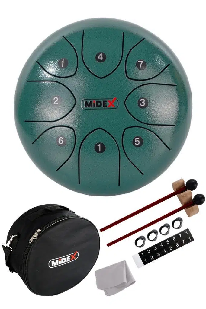 Midex TD-88GR Çelik Dil Davul Handpan 8 İnç 8 Ton Steel Tongue Drum Full Set (BASİC) Midex TD-88GR Çelik Dil Davul Handpan 8 İnç 8 Ton Steel Tongue Drum Full Set (BASİC)