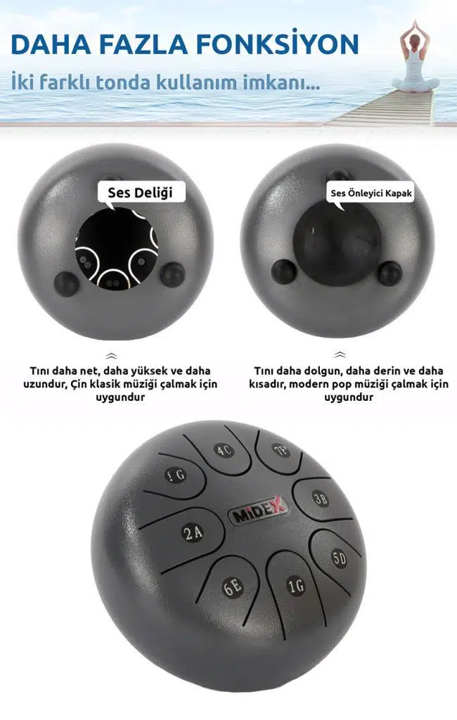 Midex TD-88SL Çelik Dil Davul Handpan 8 İnç 8 Ton Steel Tongue Drum Full Set Midex TD-88SL Çelik Dil Davul Handpan 8 İnç 8 Ton Steel Tongue Drum Full Set
