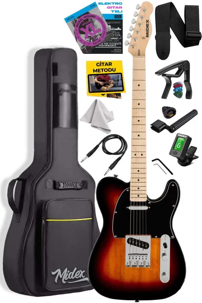 Midex TLX-50SB Tele Kasa Maple Klavye 2 Single-Coil Manyetik Elektro Gitar Midex TLX-50SB Tele Kasa Maple Klavye 2 Single-Coil Manyetik Elektro Gitar