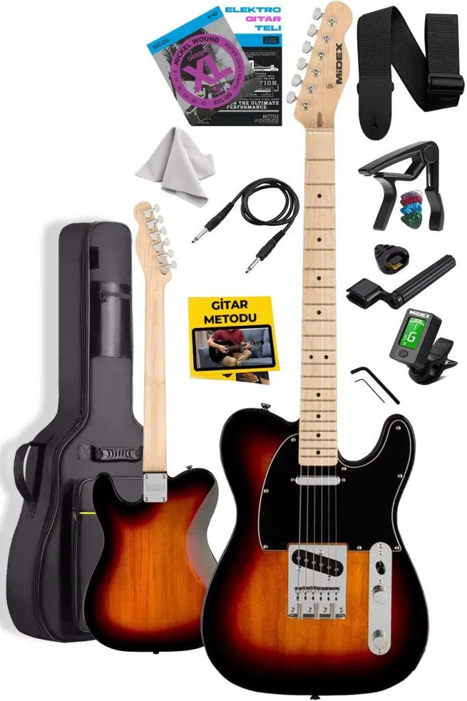 Midex TLX-50SB Tele Kasa Maple Klavye 2 Single-Coil Manyetik Elektro Gitar Midex TLX-50SB Tele Kasa Maple Klavye 2 Single-Coil Manyetik Elektro Gitar