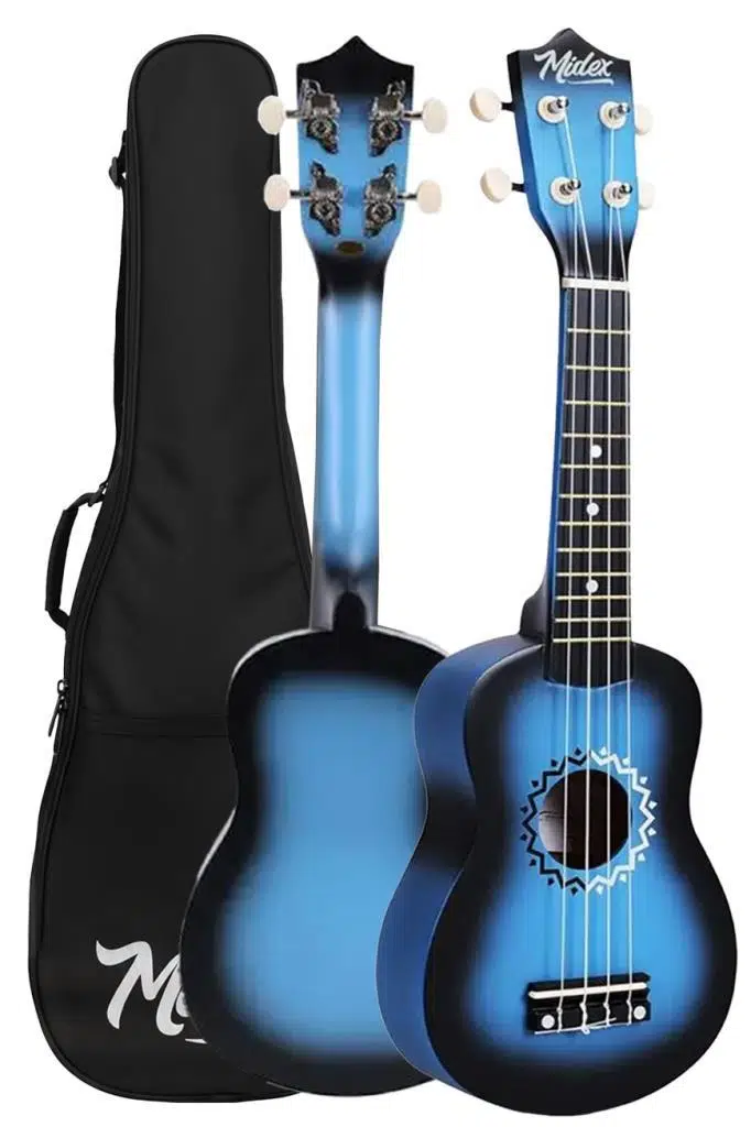 Midex UKX-500BL Sunburs Efektli Maun Soprano Ukulele Full Set