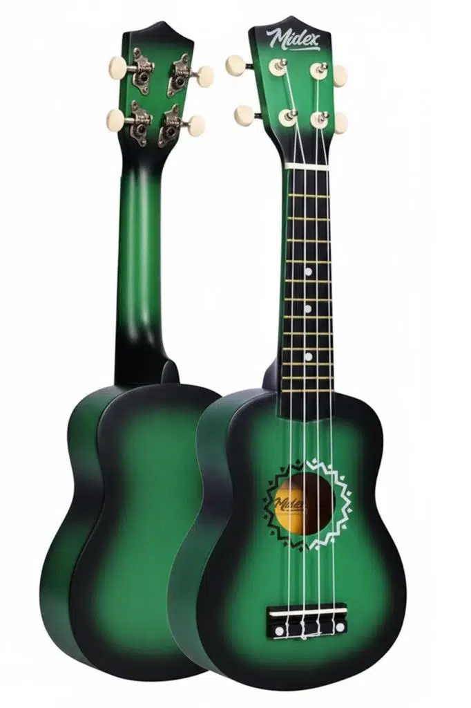 Midex UKX-500GR Sunburs Efektli Maun Soprano Ukulele Full Set