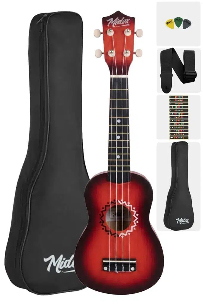 Midex UKX-500RD Soprano Ukulele Full Set (OUTLET)