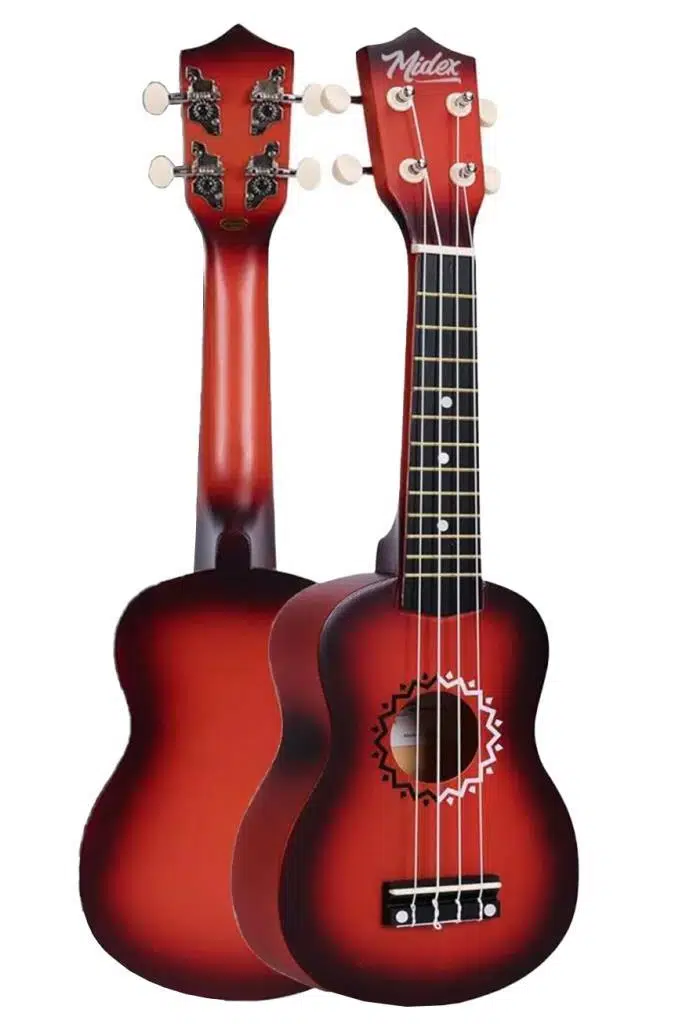 Midex UKX-500RD Sunburs Efektli Maun Soprano Ukulele Full Set