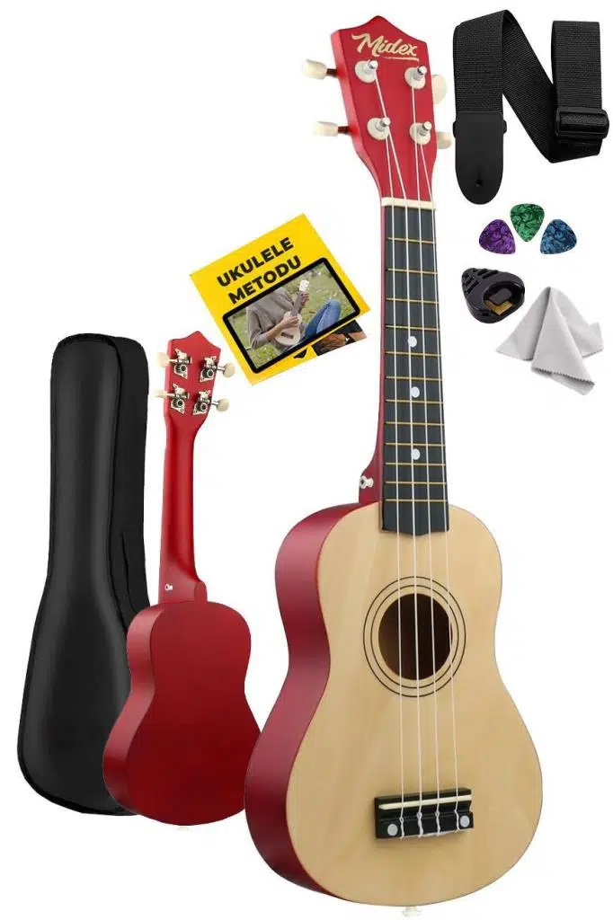 Midex UKX-901NT Naturel Soprano Ukulele (Askı Çanta Pena)