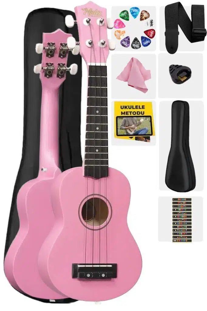 Midex UKX-901PK Pembe Soprano Ukulele (Askı Çanta Metod Pena) Midex UKX-901PK Pembe Soprano Ukulele (Askı Çanta Metod Pena)