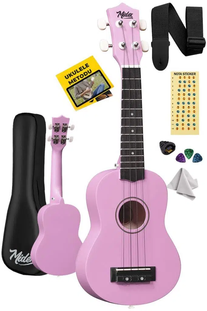 Midex UKX-901PU Lila Soprano Ukulele (Askı Çanta Metod Pena) Midex UKX-901PU Lila Soprano Ukulele (Askı Çanta Metod Pena)
