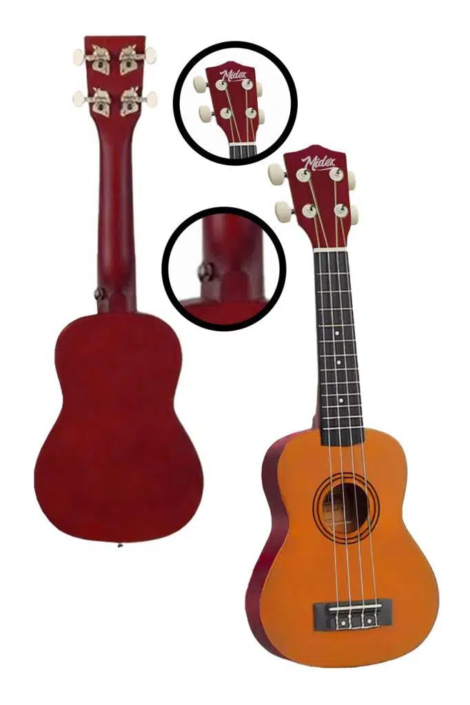 Midex UKX-901YL Turuncu Soprano Ukulele (Askı Çanta Metod Pena)