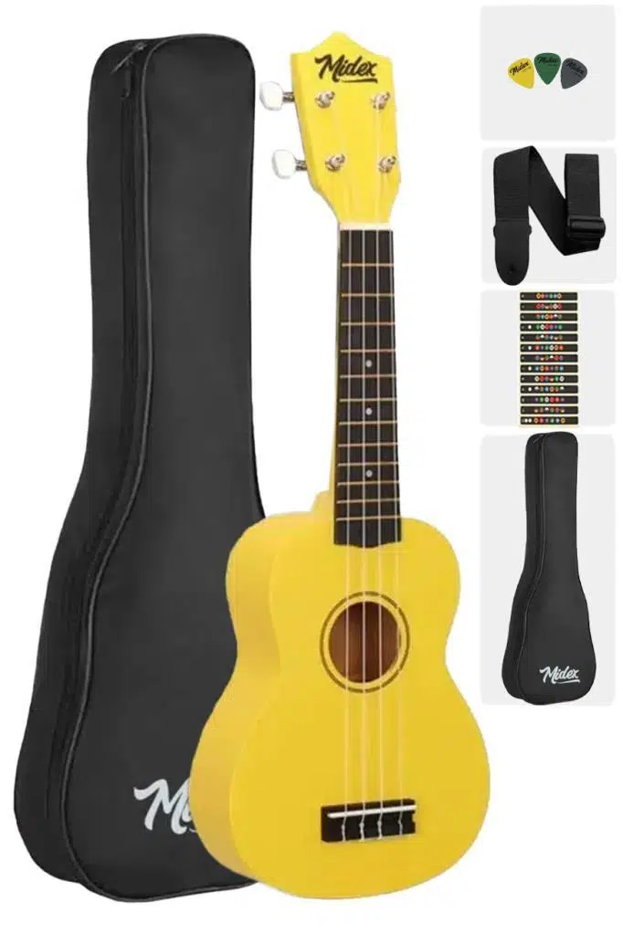 Midex UKX-901YLW Sarı Soprano Ukulele (OUTLET) Midex UKX-901YLW Sarı Soprano Ukulele (OUTLET)