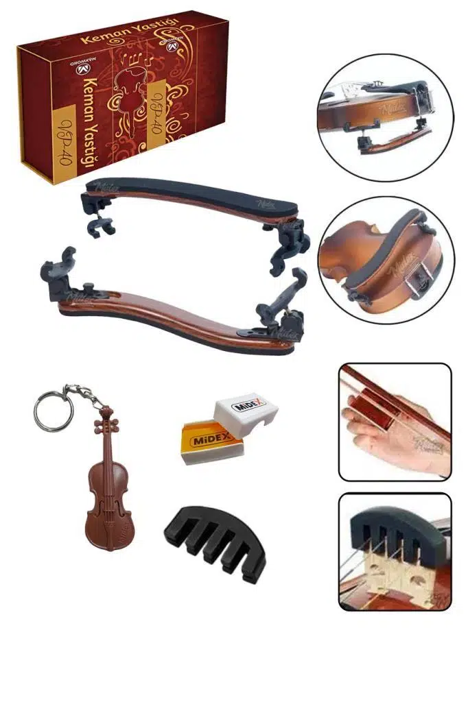 Midex VP-40 Üst Kalite Keman Yastığı 4/4 ve 3/4 Kemanlar İle Uyumlu (Reçine ve Susturucu Hediye) Midex VP-40 Üst Kalite Keman Yastığı 4/4 ve 3/4 Kemanlar İle Uyumlu (Reçine ve Susturucu Hediye)