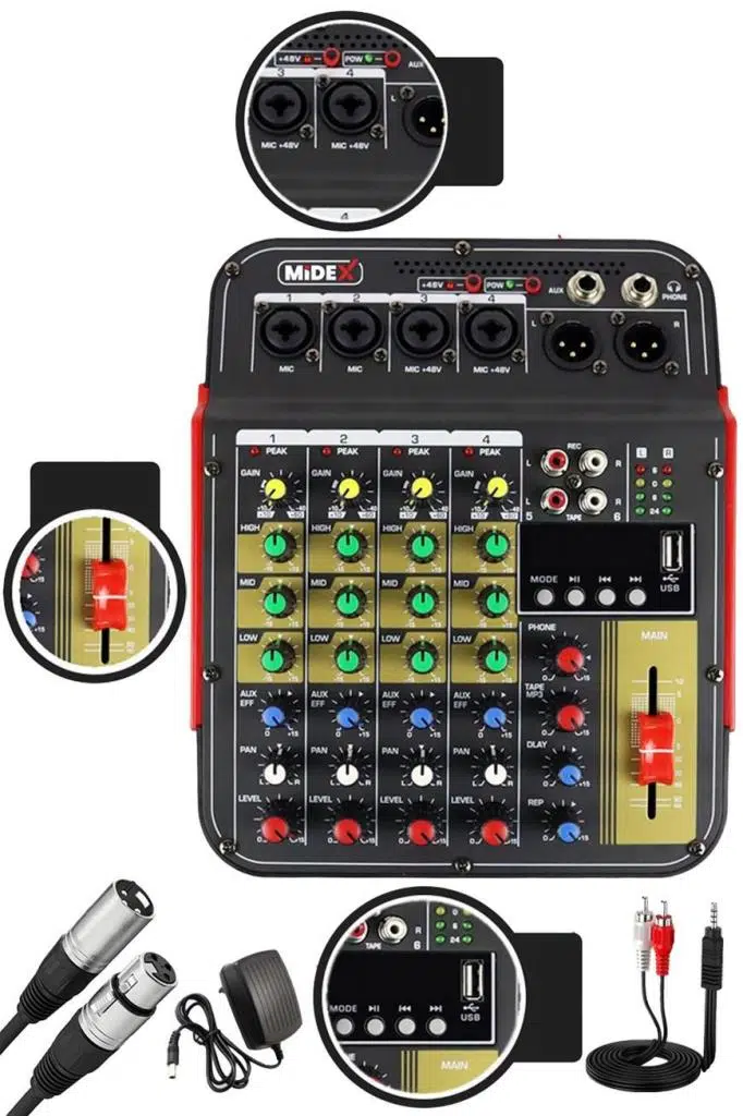 Midex Wizard Paket-2 CX2 Stüdyo Mikrofon MDX-04FXU Stüdyo Kayıt Mikseri Kulaklık Ekipman Seti