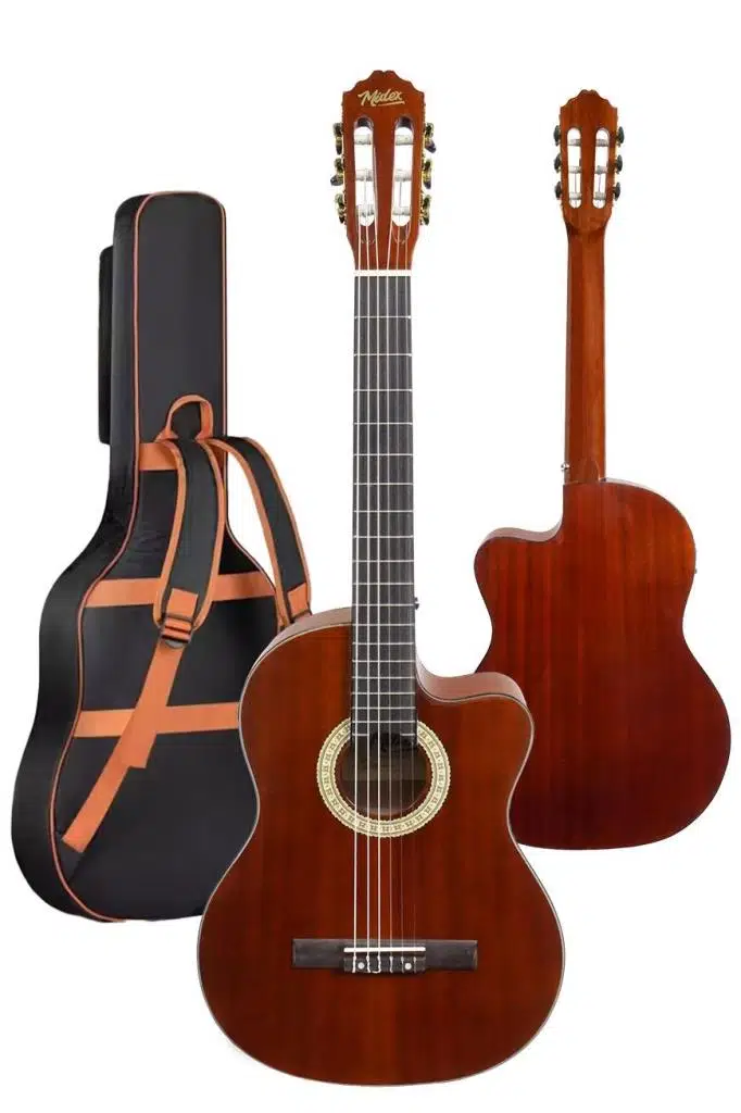 Midex X48 Profesyonel Masif Ağaç Ekolayzerli Elektro Klasik Gitar Seti 4/4 Üst Segment
