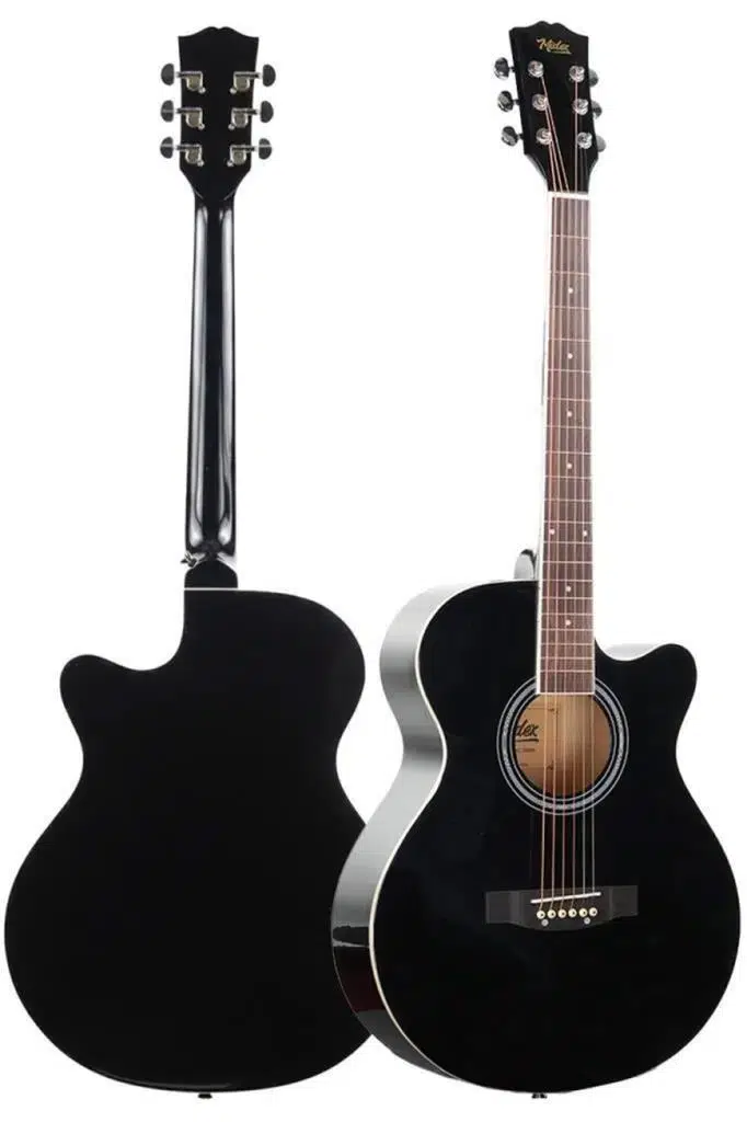 Midex XC-200BK Kesik Kasa Siyah Akustik Gitar 4/4 Yetişkin Üst Segment (Çanta Capo Askı Pena)