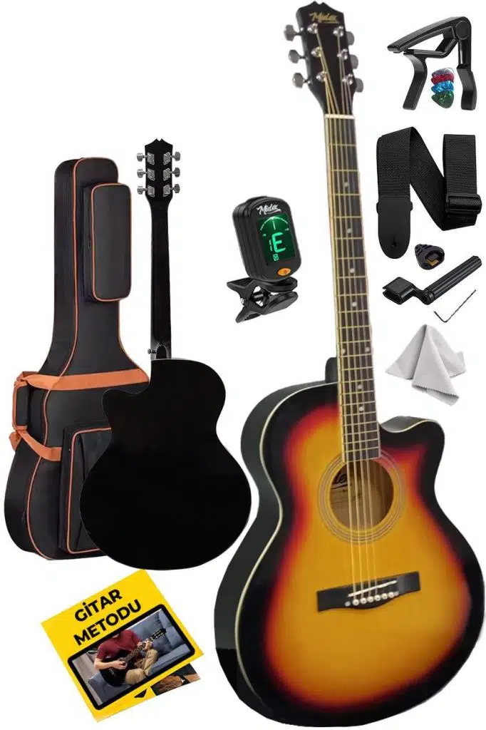 Midex XC-200SB Kaliteli Akustik Gitar Seti 40 İnç 4/4 Yetişkin Full Set Midex XC-200SB Kaliteli Akustik Gitar Seti 40 İnç 4/4 Yetişkin Full Set