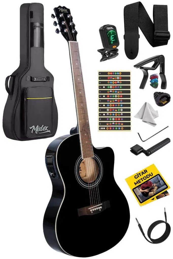 Midex XC-300BK-OUT Elektro Akustik Gitar (OUTLET)