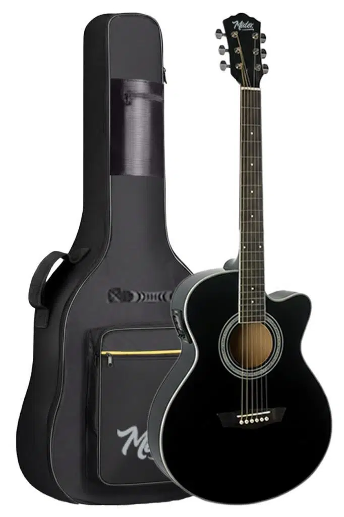 Midex XC-300XBK-EQ Profesyonel Siyah Elektro Akustik Gitar 4/4 Yetişkin Üst Segment (Gigbag Çanta Tuner Capo Askı Jak Kablo Pena) Midex XC-300XBK-EQ Profesyonel Siyah Elektro Akustik Gitar 4/4 Yetişkin Üst Segment (Gigbag Çanta Tuner Capo Askı Jak Kablo Pena)