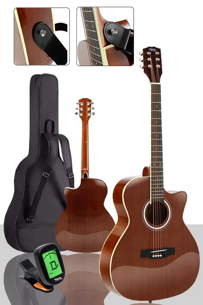 Midex XC-600 Masif Ağaç Akustik Gitar 4/4 Yetişkin Boy (Çanta Tuner Askı Capo)