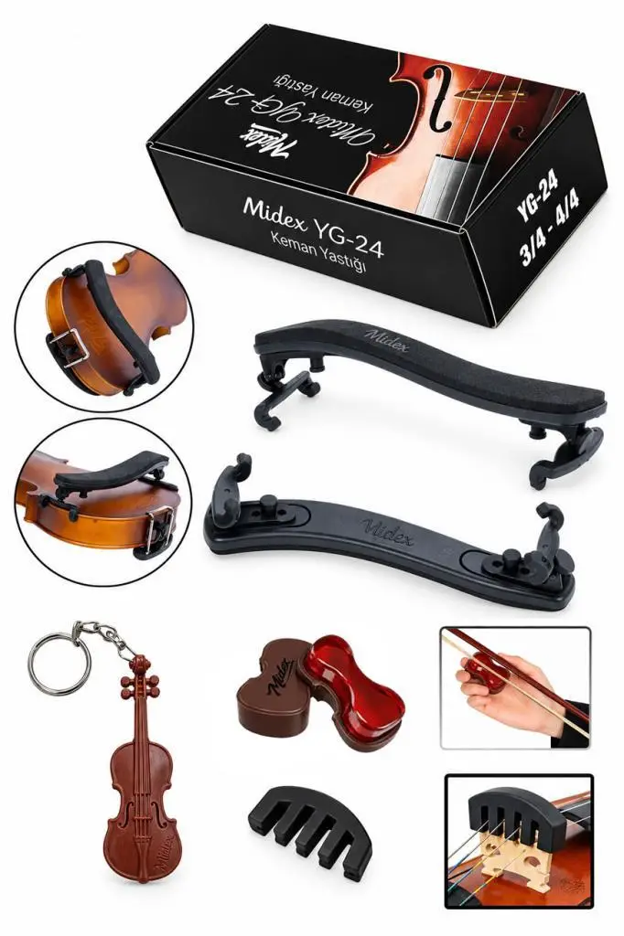 Midex YG-24 Çocuk Kemanı Yastığı 1/4 ve 1/2 Uyumlu (Reçine Hediye)