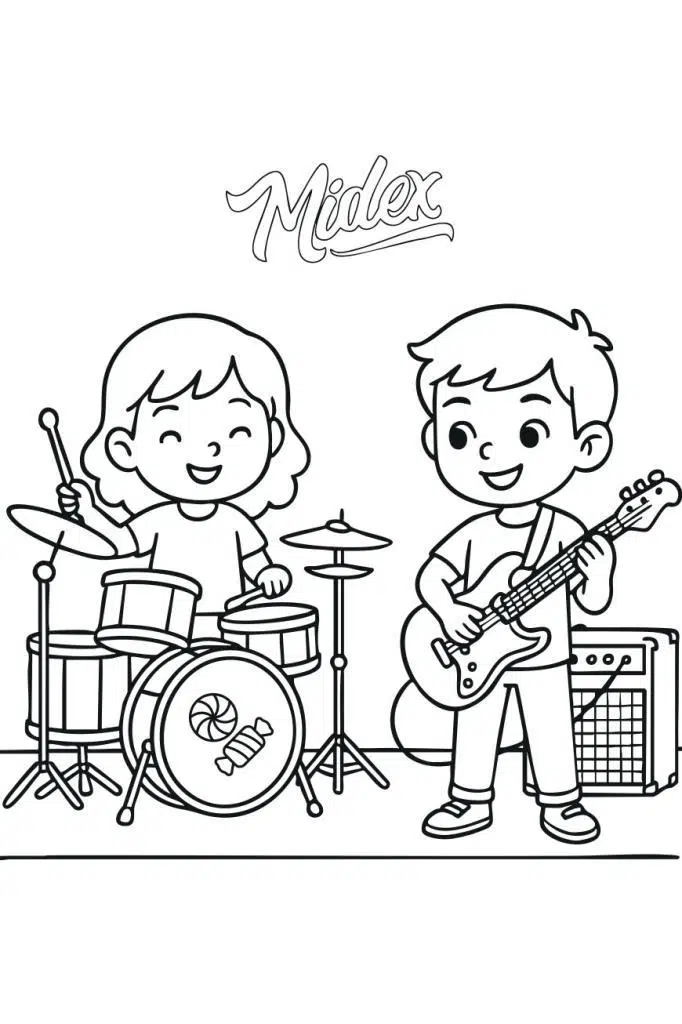 Minik Müzisyenler İçin Müzik Temalı Eğitici Boyama Kitabı Minik Müzisyenler İçin Müzik Temalı Eğitici Boyama Kitabı