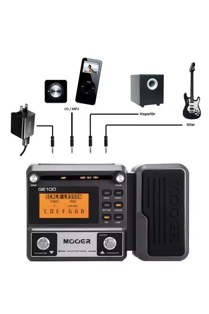 Mooer GE100 Gitar Çoklu Efekt Prosesörü Mooer GE100 Gitar Çoklu Efekt Prosesörü