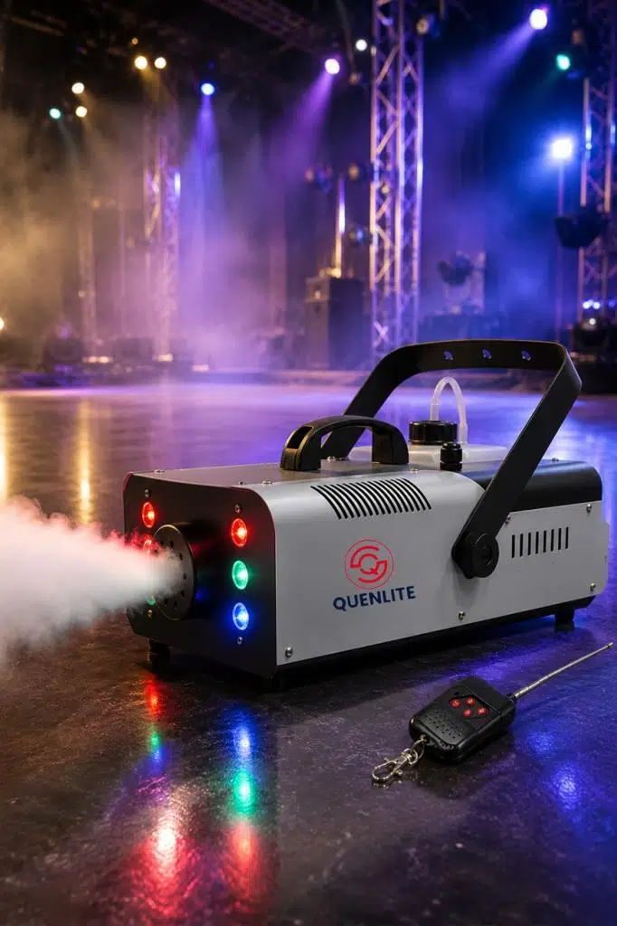 Quenlite QL-2000RGB Sis Makinası LED Işıklı 2000 Watt Uzaktan Kumandalı