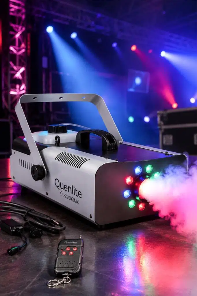 Quenlite QL-2200 DMX RGB Sis Makinası 2200 Wattı DMX Kontrollü LED Işıklı Quenlite QL-2200 DMX RGB Sis Makinası 2200 Wattı DMX Kontrollü LED Işıklı