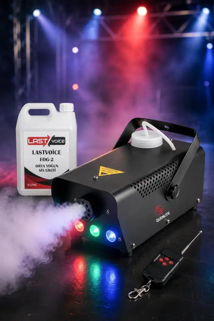 Quenlite QL-700RGB-LK Sis Makinası 700 Watt LED Işıklı ve Kumandalı (5 Litre Likitli)