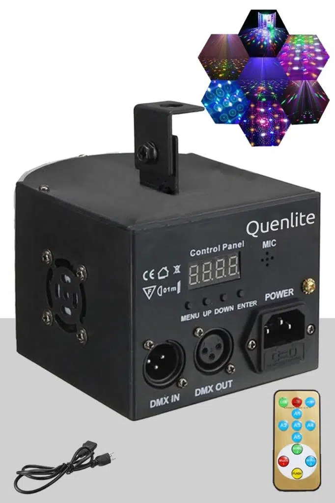 Quenlite QX-55 DMX RGB Sahne Disko Led Işık Sese Duyarlı Otomatik Mod (16 ÇEŞİT DESEN)