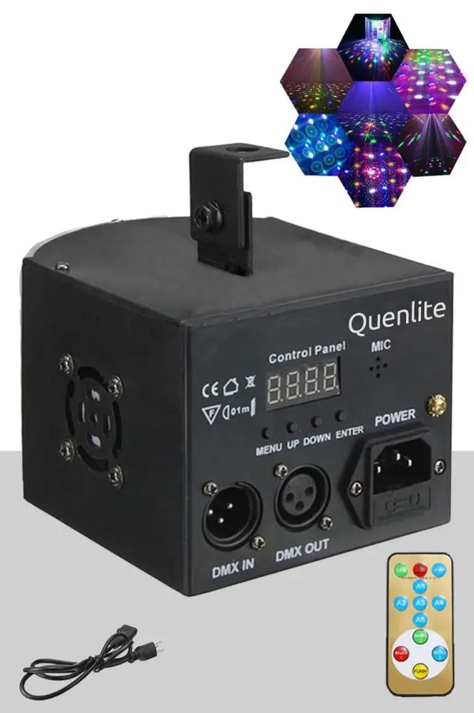 Quenlite QX-55 DMX RGB Sahne Disko Led Işık Sese Duyarlı Otomatik Mod (16 ÇEŞİT DESEN)