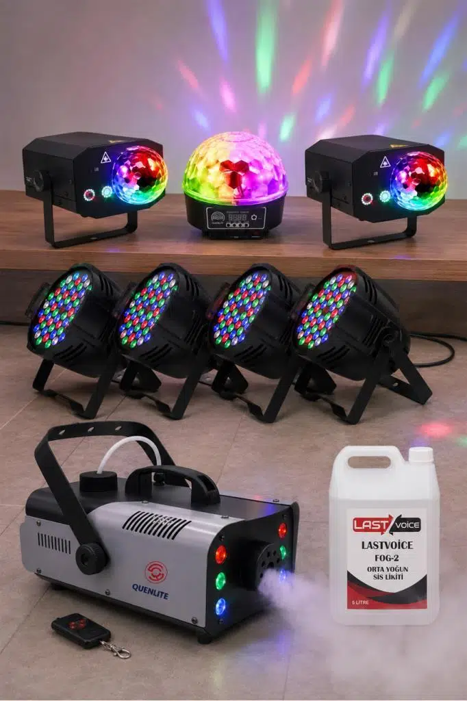 Quenlite Sahne Işık Sistemi Start Paket-2 (Top Küre Led Par Lazer Sis Makinesi) Quenlite Sahne Işık Sistemi Start Paket-2 (Top Küre Led Par Lazer Sis Makinesi)
