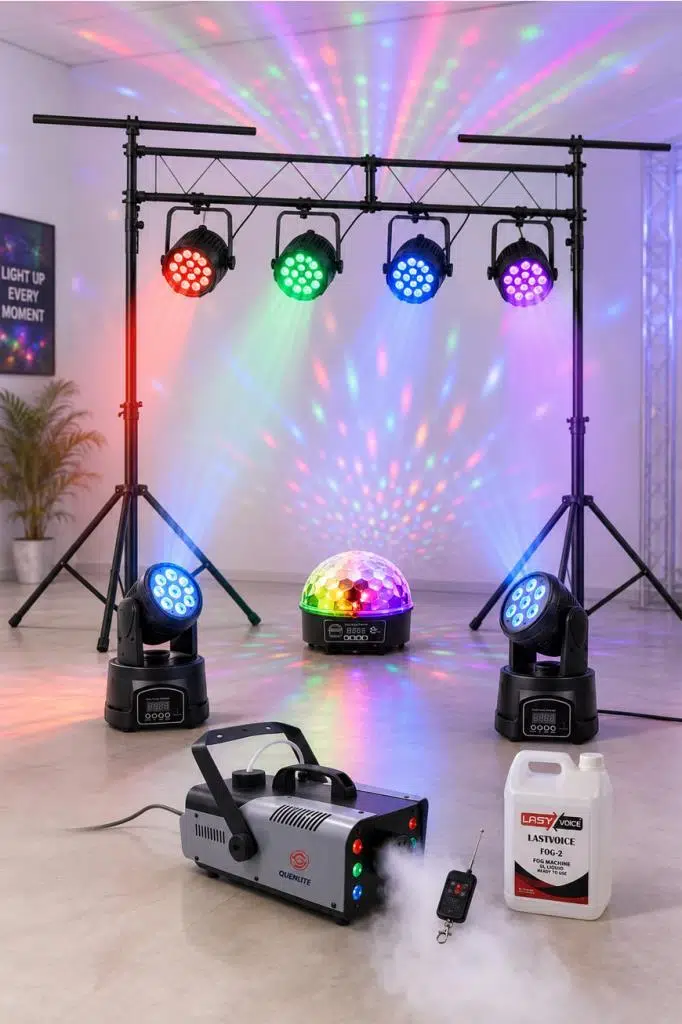 Quenlite Sahne Işık Sistemi Start Paket-4 (Stand Top Küre Led Par Robot Strobe Sis) Quenlite Sahne Işık Sistemi Start Paket-4 (Stand Top Küre Led Par Robot Strobe Sis)
