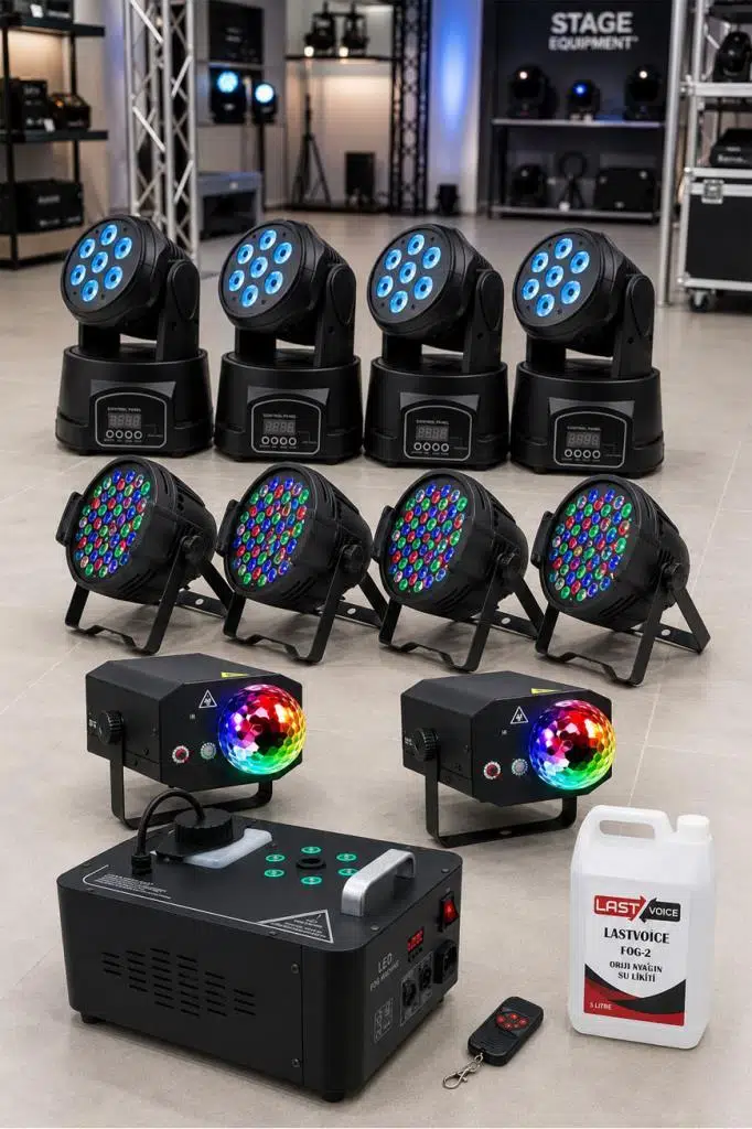 Quenlite Sahne Işık Sistemi Start Paket-6 (Lazer Led Par Robot Sis Makinesi) Quenlite Sahne Işık Sistemi Start Paket-6 (Lazer Led Par Robot Sis Makinesi)