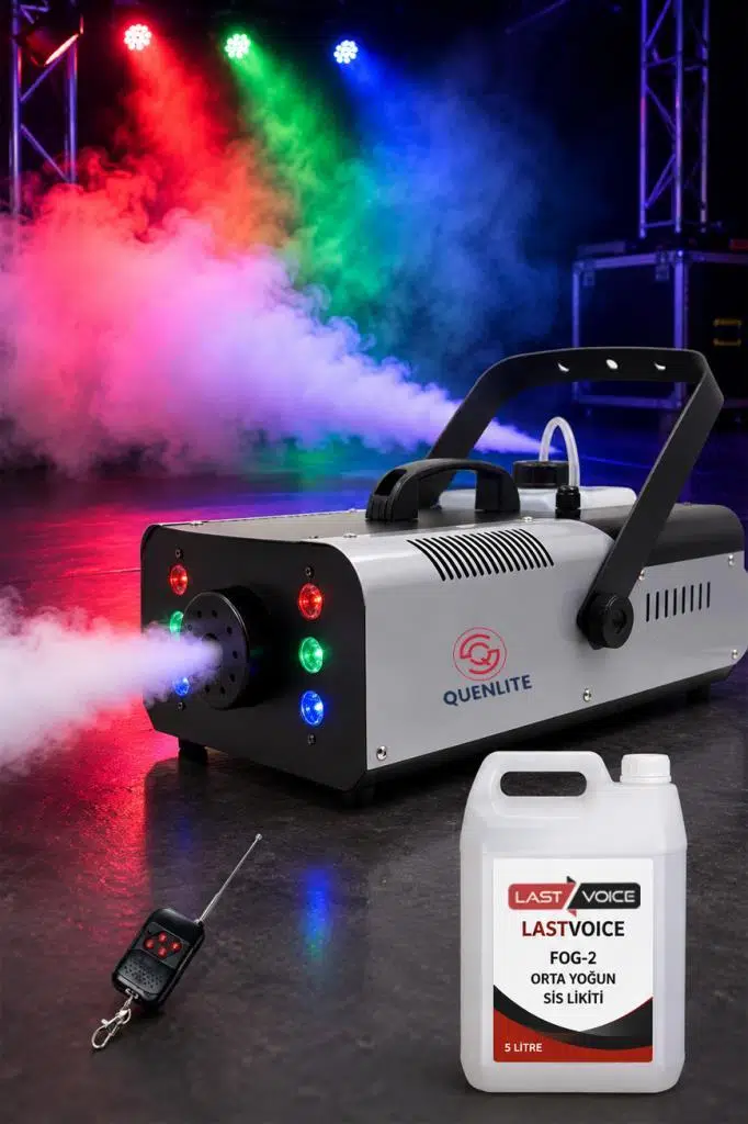 Quenlite Volcano-2000LK DMX Sis Makinası 2000 Watt LED Işıklı ve Uzaktan Kumandalı (5 Litre Likitli) Quenlite Volcano-2000LK DMX Sis Makinası 2000 Watt LED Işıklı ve Uzaktan Kumandalı (5 Litre Likitli)
