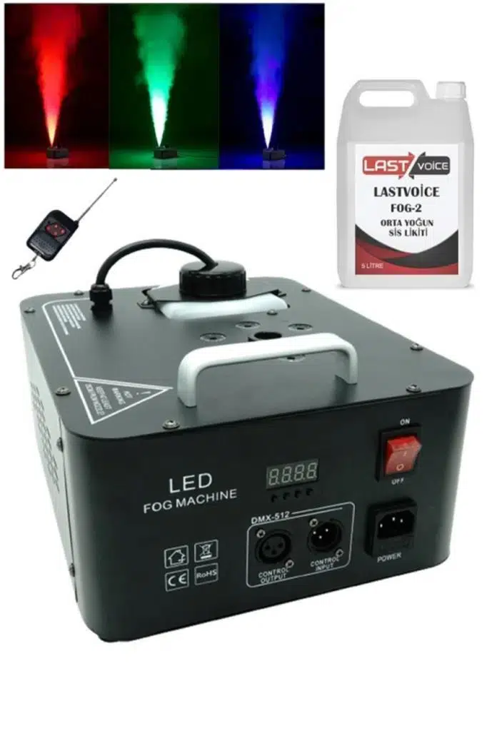 Quenlite Volcano-2000LK DMX Sis Makinası 2000 Watt LED Işıklı ve Uzaktan Kumandalı (5 Litre Likitli) Quenlite Volcano-2000LK DMX Sis Makinası 2000 Watt LED Işıklı ve Uzaktan Kumandalı (5 Litre Likitli)