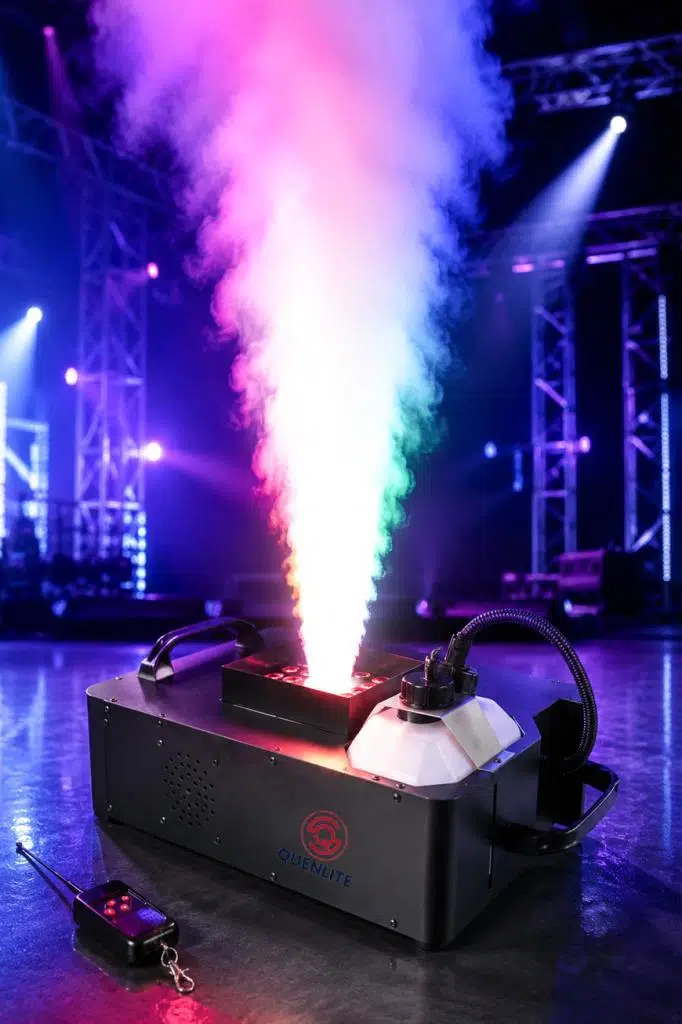 Quenlite Volcano-2500 DMX Sis Makinası 2500 Watt LED Işıklı ve Uzaktan Kumandalı