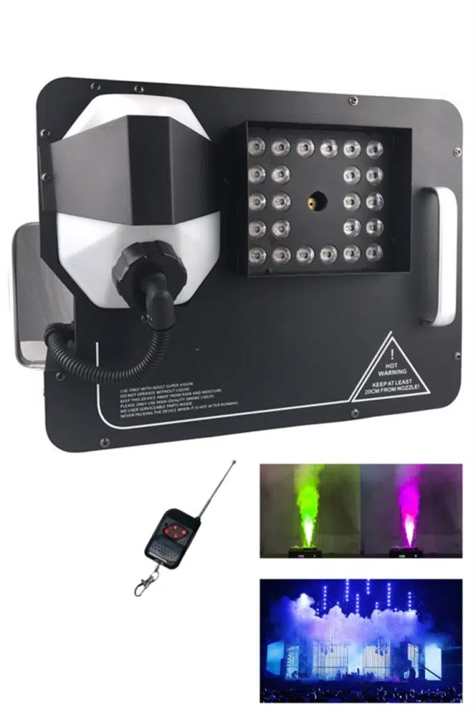 Quenlite Volcano-2500 DMX Sis Makinası 2500 Watt LED Işıklı ve Uzaktan Kumandalı