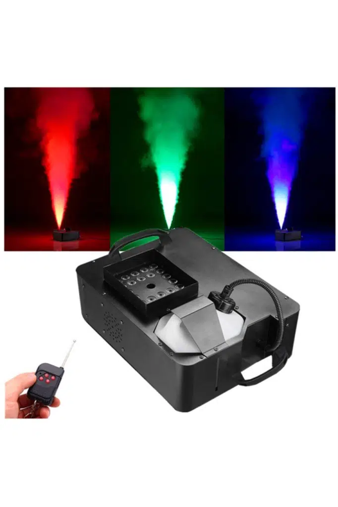 Quenlite Volcano-2500 DMX Sis Makinası 2500 Watt LED Işıklı ve Uzaktan Kumandalı