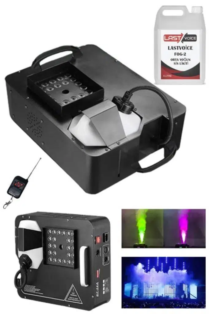 Quenlite Volcano-2500LK DMX Sis Makinası 2500 Watt LED Işıklı Uzaktan Kumandalı (5 Litre Likitli) Quenlite Volcano-2500LK DMX Sis Makinası 2500 Watt LED Işıklı Uzaktan Kumandalı (5 Litre Likitli)