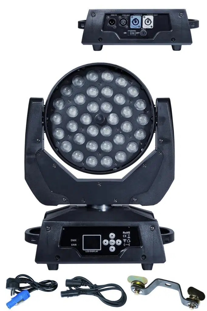 Quenlite ZL-1036 Zoom Wash 36x10W Moving Head Boyama Sahne Işık 16 Kanal DMX Kontrol Quenlite ZL-1036 Zoom Wash 36x10W Moving Head Boyama Sahne Işık 16 Kanal DMX Kontrol