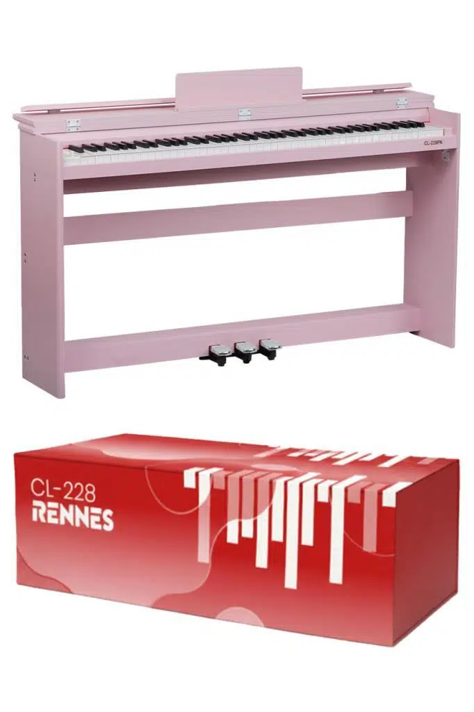 Rennes CL-228PK Tuş Hassasiyetli 88 Tuş Dijital Piyano Pembe