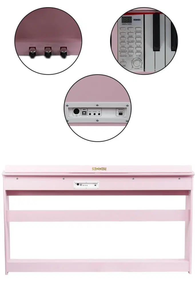 Rennes CL-228PK Tuş Hassasiyetli 88 Tuş Dijital Piyano Pembe